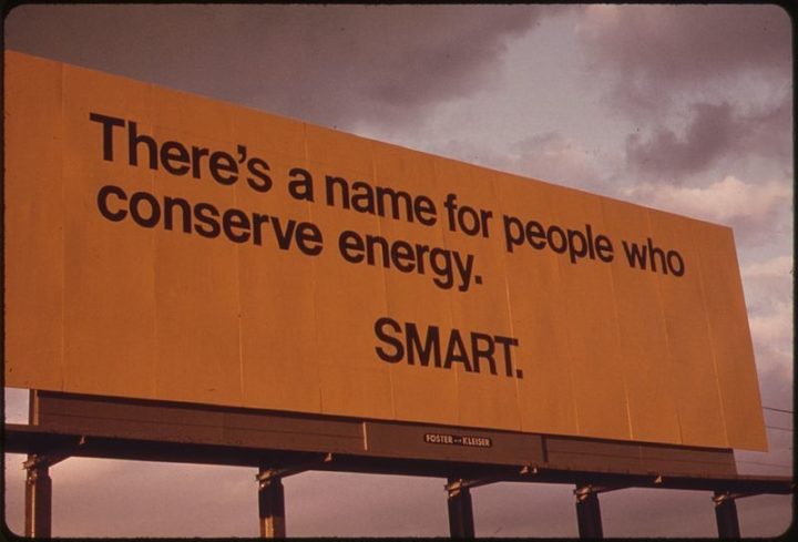 US billboard during the 1973 oil crisis (Image: David Falconer)