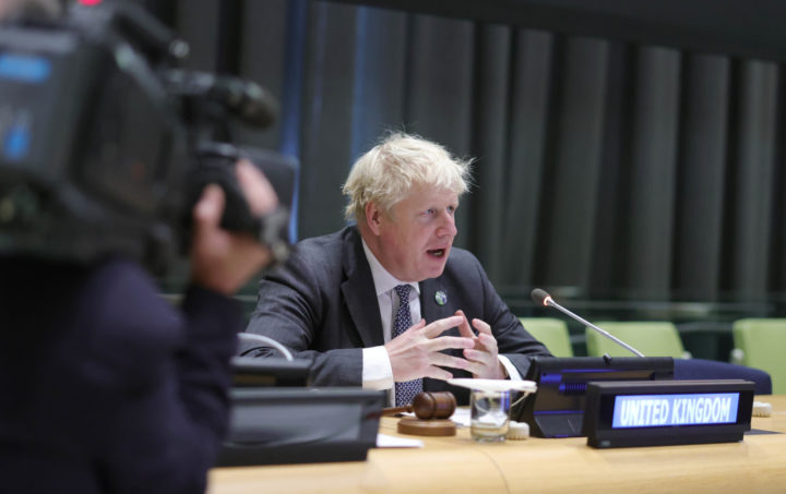 Boris Johnson speaking at the UN | No 10 Flickr