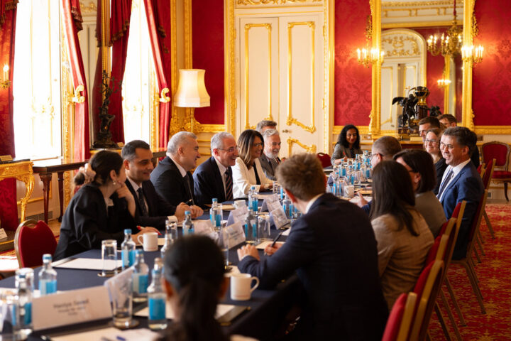Ed Miliband and Anneliese Dodds with COP26 president Alok Sharma, and presidents designate for COP29 and COP30 Mukhtar Babayev, Ana Toni | Zara Farrar, No 10 Downing Street | Flickr