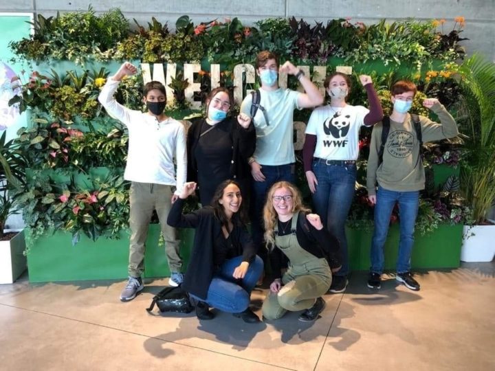 Hattie and other WWF youth ambassadors at COP26 in Glasgow