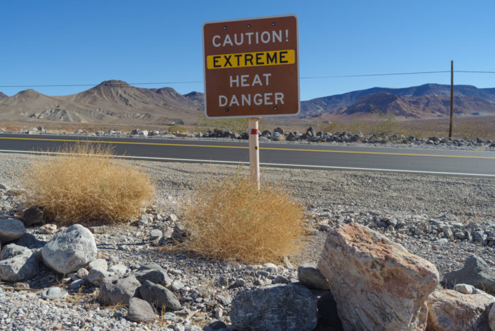 Heat warning - Death Valley, USA