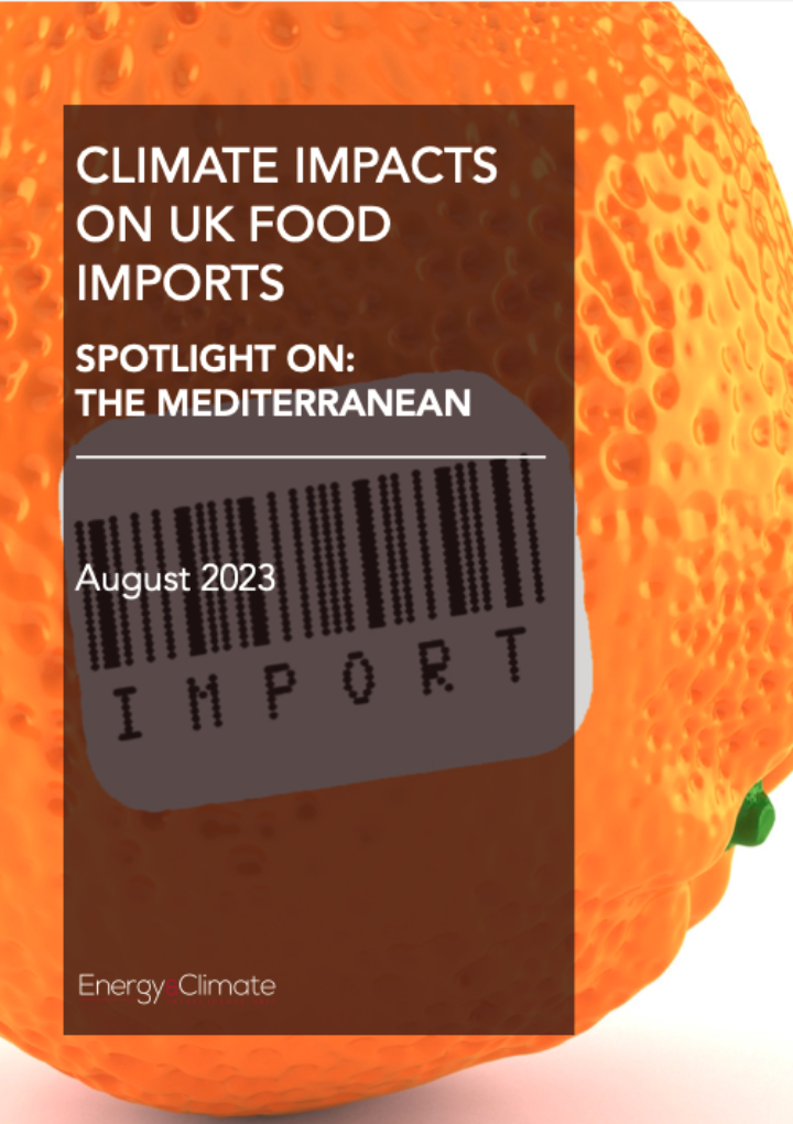 ECIU analysis of risk from climate impacts to food imports from the Mediterranean