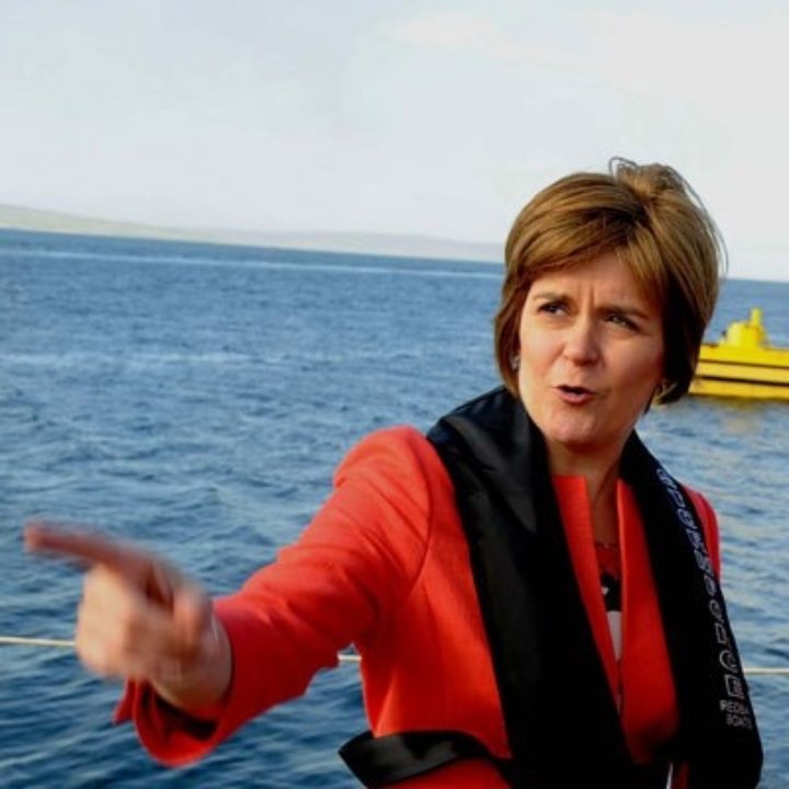 Nicola Sturgeon (with Barry Johnston of Scottish Renewables) has a track record of supporting renewables. Image: Scottish Government, Creative Commons licence
