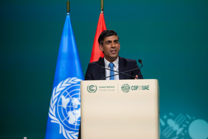 Rishi Sunak speaking at COP29 | Number 10, Flickr