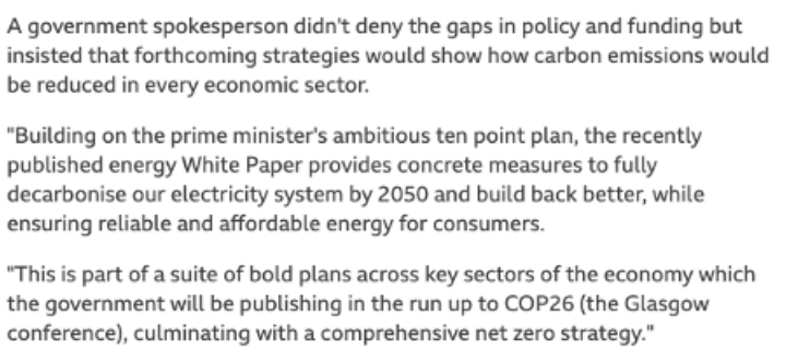 Government has pointed to decarbonisation strategies as places for answers. Source: BBC News