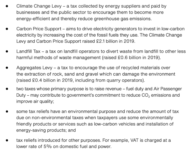 UK environmental taxes