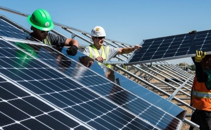 Installation of solar panels.