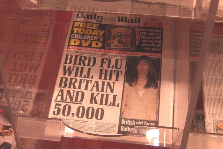 The risk of avian flu created widespread concern in the media. Image: jaimelondonboy, Creative Commons Licence