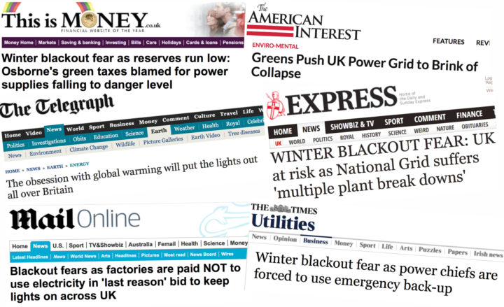 Newspaper blackout warnings from October and November 2015.
