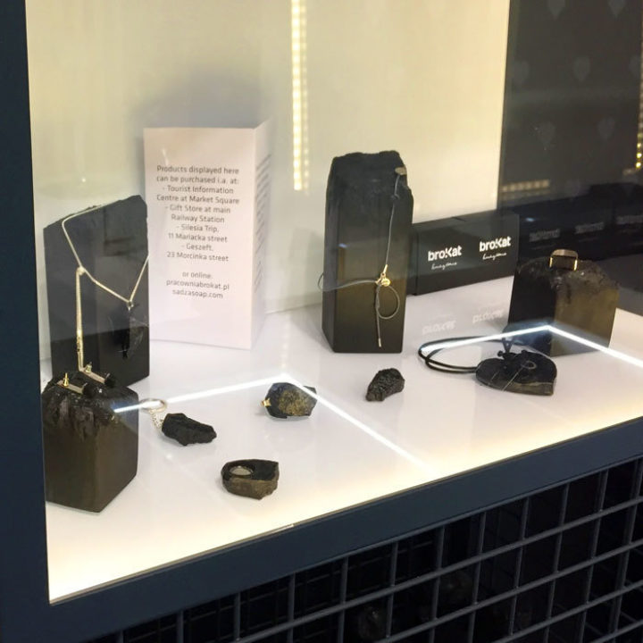 Poland's display of coal jewellery
