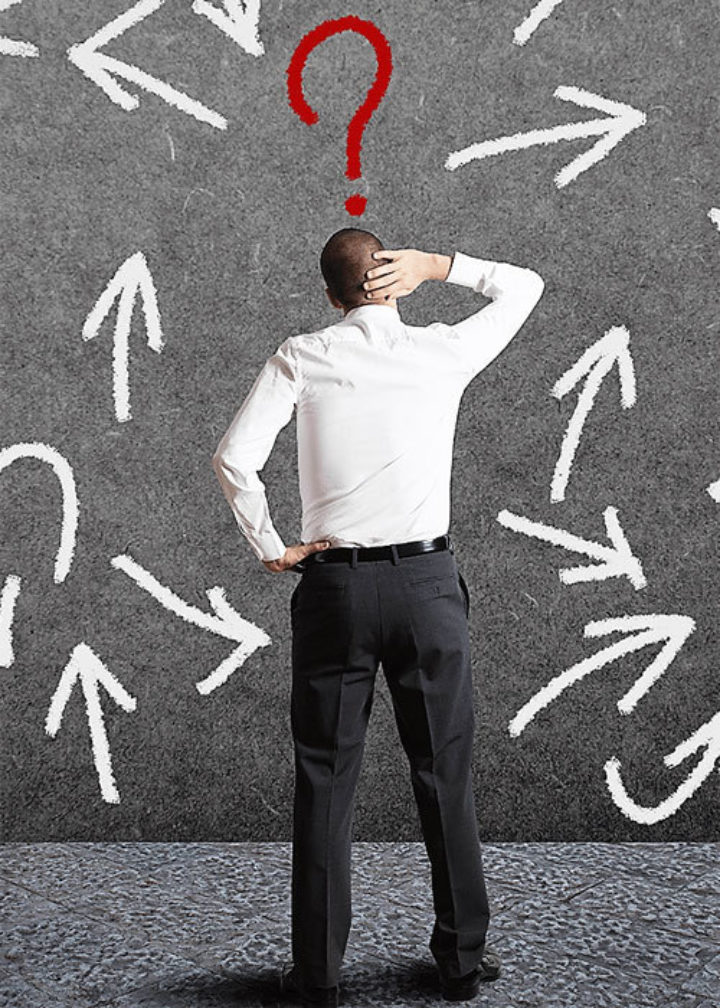 Stock image of confused man