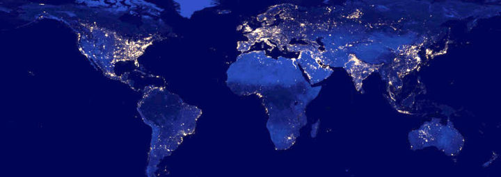 More and more of the world's lights are kept on by renewable electricity. Image: NASA