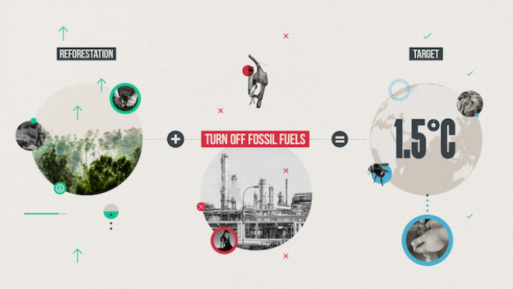 Reforestation is but one solution of many, including ending fossil fuel emissions