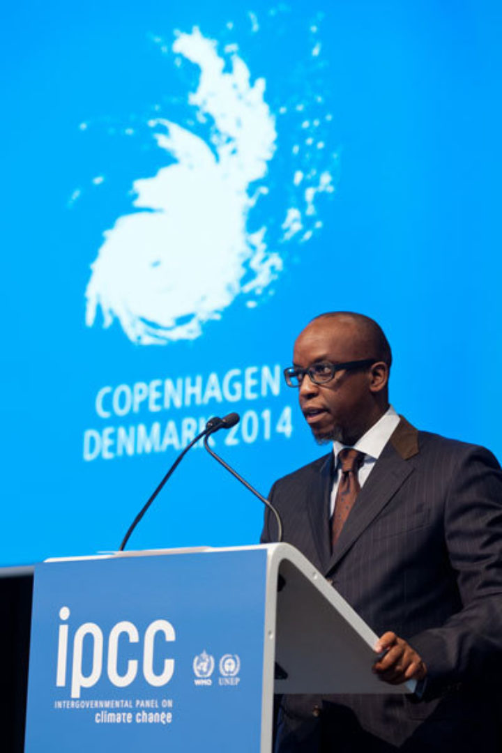 Jeremiah Lengoasa, WMO Deputy Secretary-General, at the IPCC. Image: IPCC