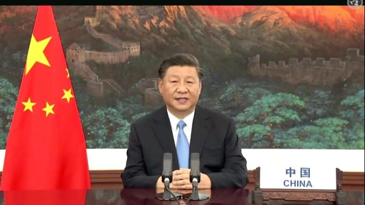 Like other leaders, President Xi delivered his UNGA speech virtually. Image: UNTV